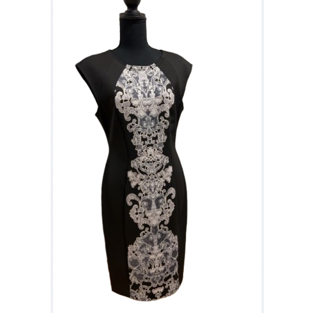 Donna Morgan Lace Black & White Dress - Picture 1 of 8